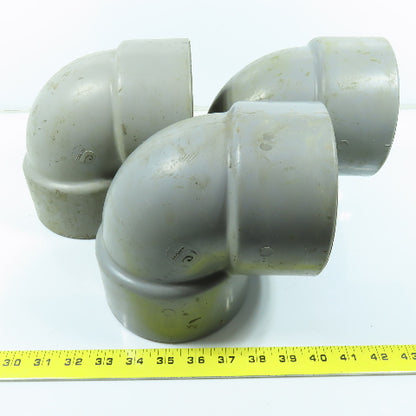 Celanese 4" 90° Elbow SCH80 Gray CPVC Slip Pipe Fitting Lot of 3