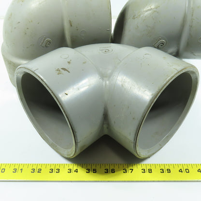 Celanese 4" 90° Elbow SCH80 Gray CPVC Slip Pipe Fitting Lot of 3