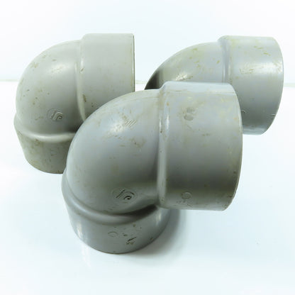 Celanese 4" 90° Elbow SCH80 Gray CPVC Slip Pipe Fitting Lot of 3