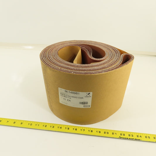 Uneeda M-148981 8" x 64" Sanding Belts RKXO Cloth #80 Grit T14 Lot Of 10