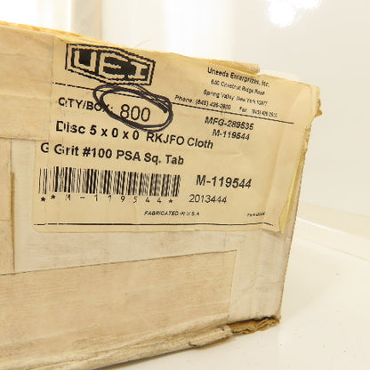 Uneeda M-119544 5" OD Sanding Discs RKJFO Cloth #100 Grit PSA SQ.Tab Lot/700