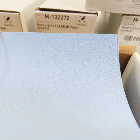 Uneeda M-132272 3-2/3" x 9" Sanding Sheets EKABLUE Paper #150 Grit Lot Of 1000