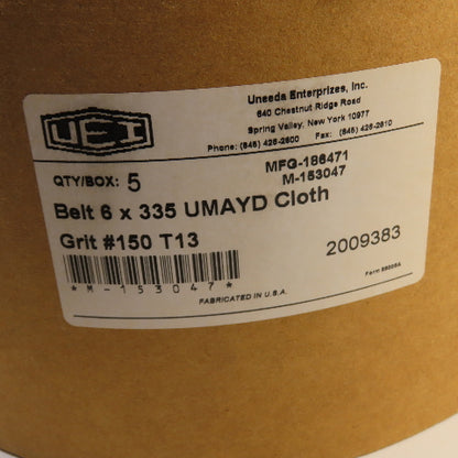 Uneeda M-153047 6 x 335" Sanding Belts UMAYD Cloth #150 Grit T13 Lot Of 10