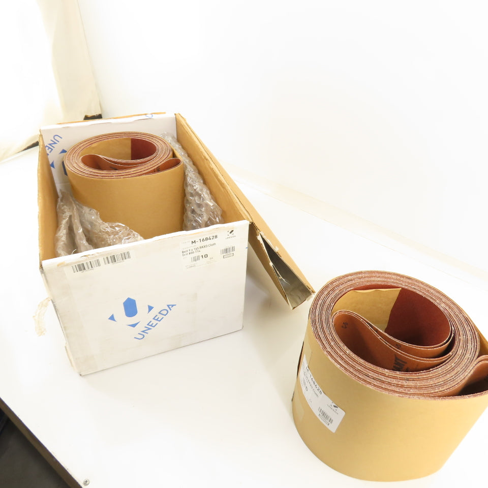 Uneeda M-168428 9" x 165" Sanding Belts RKXO Cloth #80 Grit T14 Lot Of 10