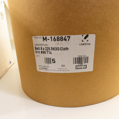 Uneeda M-168847 8" x 225" Sanding Belts RKXO Cloth #80 Grit T14 Lot Of 10