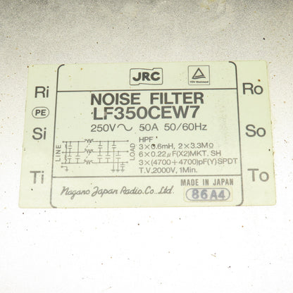 JRC LF350CEW7 250V 50A 50/60Hz Noise Filter