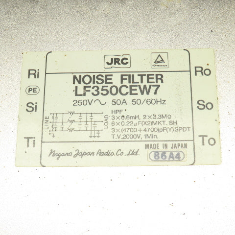 JRC LF350CEW7 250V 50A 50/60Hz Noise Filter