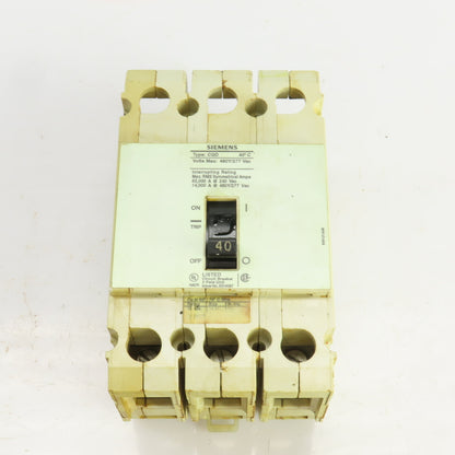 Siemens COD 40 Amp Breaker 3 Pole Max Volts 480Y/277VAC