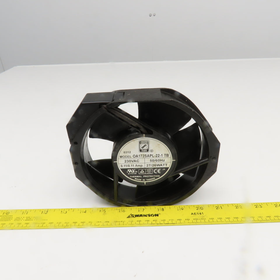 Orion Fans OA172SAPL-22-1 230VAC Cooling Fan 6-3/4" x 6" Tested