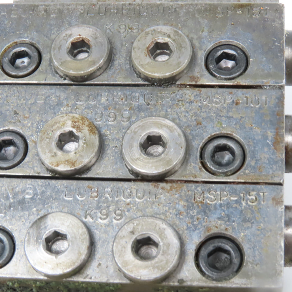 Lubriquip MSP-15T MSP-18T Trabon Piston Lubricator Divider Valve Block