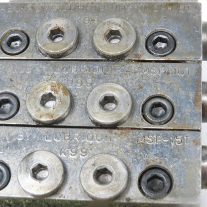 Lubriquip MSP-15T MSP-18T Trabon Piston Lubricator Divider Valve Block
