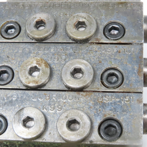 Lubriquip MSP-15T MSP-18T Trabon Piston Lubricator Divider Valve Block