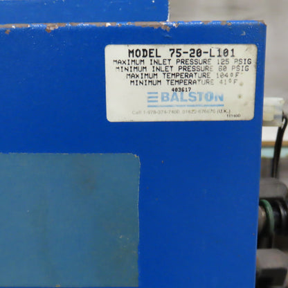 Balston 75-20-L101 Desiccant Compressed Air Dryer W/Pedestal 125/60PSI Max Inlet