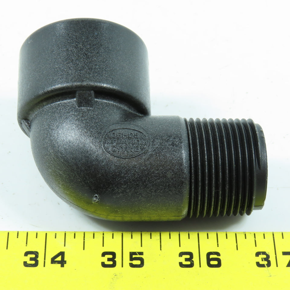 Banjo 1" 90 Degree Street Elbow SCH80 Polypropylene MNPT x FNPT Lot of 5