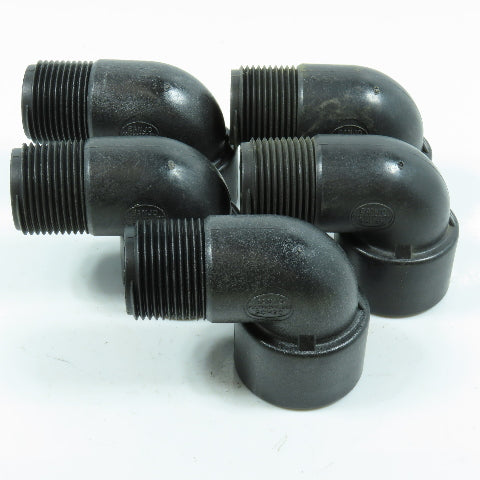 Banjo 1" 90 Degree Street Elbow SCH80 Polypropylene MNPT x FNPT Lot of 5