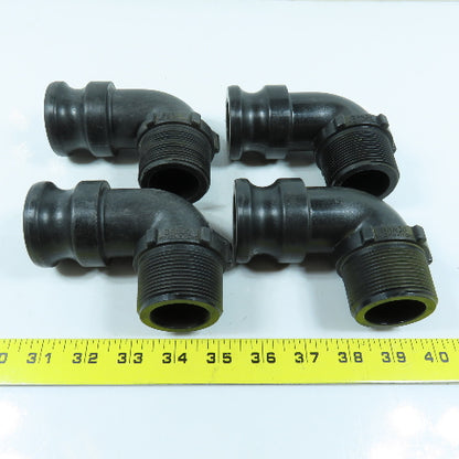 Banjo 1-1/2" MNPT x Cam Lever 90 Degree Elbow SCH80 Polypropylene Lot of 4