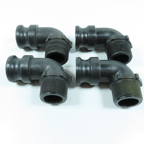 Banjo 1-1/2" MNPT x Cam Lever 90 Degree Elbow SCH80 Polypropylene Lot of 4