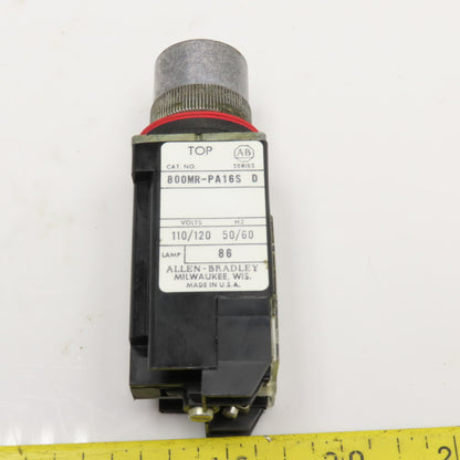 Allen Bradley 800MR-PA16S 120V Amber Push Button Illuminated Switch
