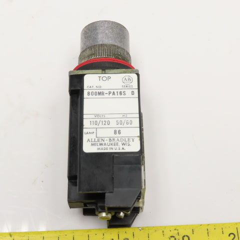 Allen Bradley 800MR-PA16S 120V Amber Push Button Illuminated Switch