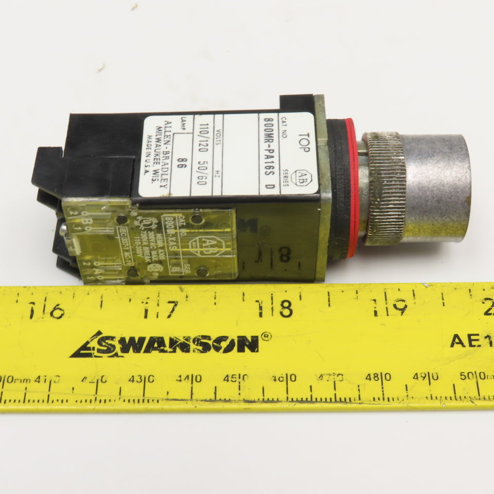 Allen Bradley 800MR-PA16S 120V Amber Push Button Illuminated Switch