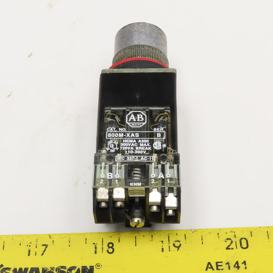 Allen Bradley 800MR-PA16S 120V Amber Push Button Illuminated Switch