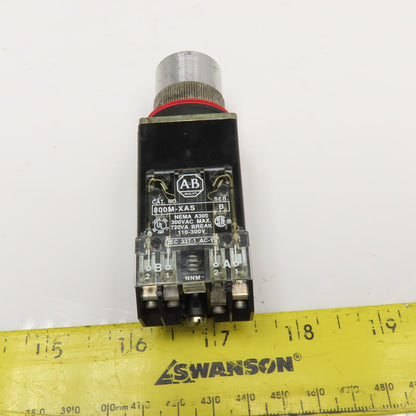 Allen Bradley 800MR-PA16S 120V Red Push Button Illuminated Switch