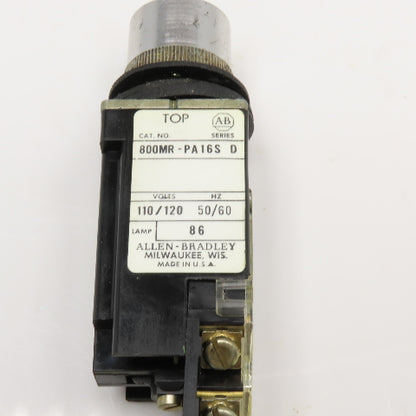 Allen Bradley 800MR-PA16S 120V Green Push Button Illuminated Switch