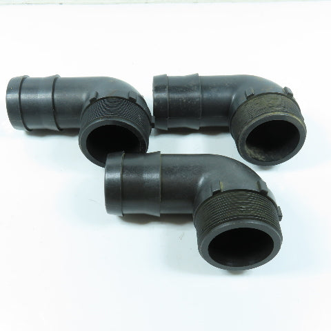 Banjo 2" Barbed x MNPT 90 Degree Elbow SCH80 Polypropylene Lot of 3