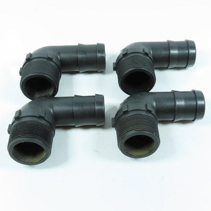 Banjo 1-1/2" Barbed x MNPT 90 Degree Elbow SCH80 Polypropylene Lot of 4