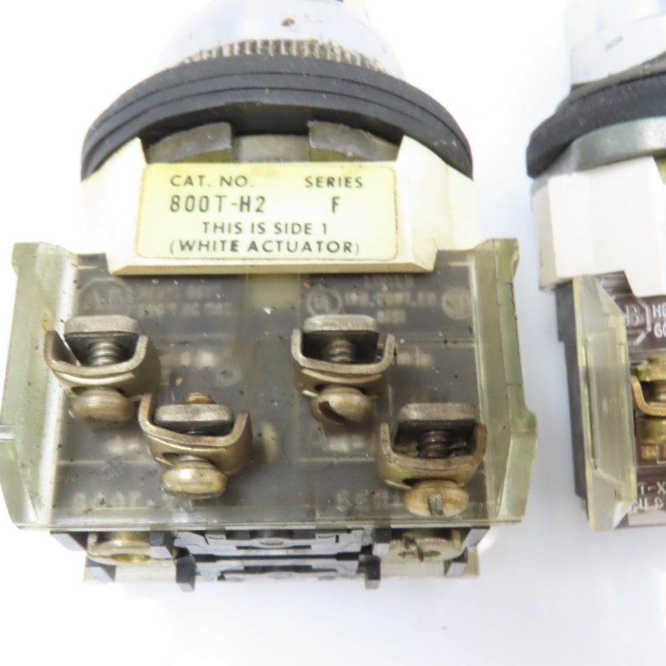 Allen Bradley 800T-H2 600V 2 Position Selector Switch Lot Of 2