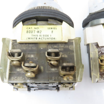 Allen Bradley 800T-H2 600V 2 Position Selector Switch Lot Of 2