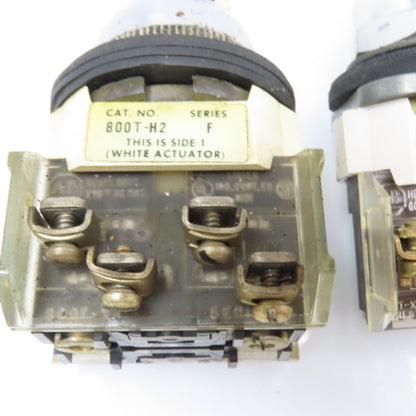 Allen Bradley 800T-H2 600V 2 Position Selector Switch Lot Of 2
