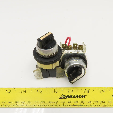 Allen Bradley 800T-H2 600V 2 Position Selector Switch Lot Of 2