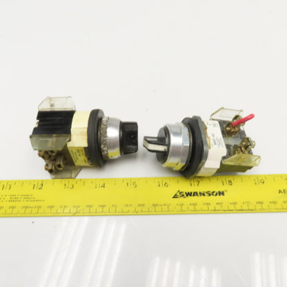 Allen Bradley 800T-H2 600V 2 Position Selector Switch Lot Of 2