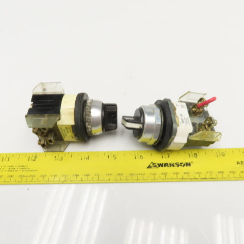 Allen Bradley 800T-H2 600V 2 Position Selector Switch Lot Of 2