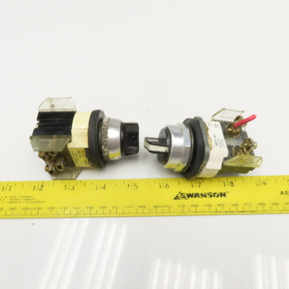 Allen Bradley 800T-H2 600V 2 Position Selector Switch Lot Of 2