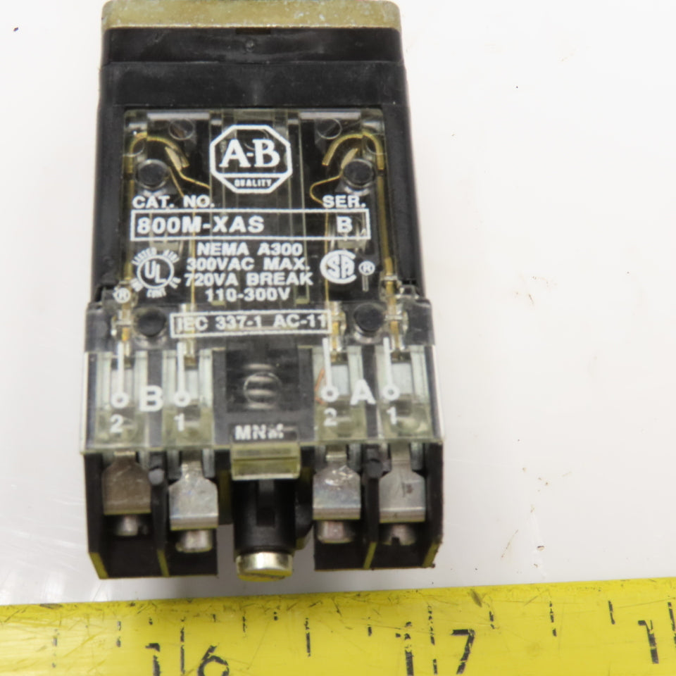 Allen Bradley 800M-XAS 300V 3 Position Selector Switch