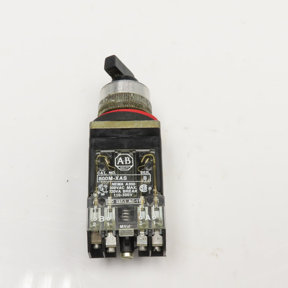 Allen Bradley 800M-XAS 300V 3 Position Selector Switch