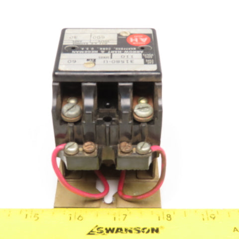Arrow Hart 31580-U Contactor 600V 110V Coil 2 Pole