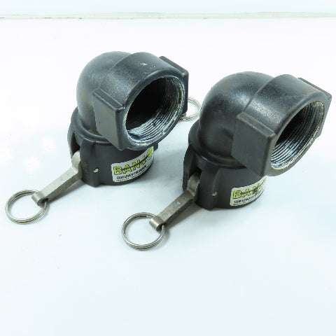 Banjo 200-D-90 2" Female Coupler x FNPT Polypropylene 90° Cam Lever Lot of 2