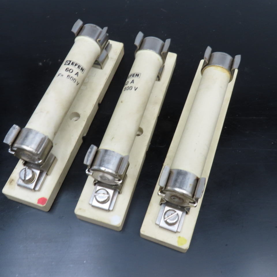 EFEN 60A 600V Ceramic Fuse Holder Lot Of 3