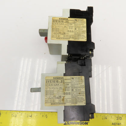 Siemens 3VE1010- Manual Motor Starters 600V 7.5A, 3A, 75A, 4.8A Mixed Lot Of 6