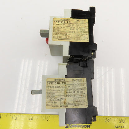 Siemens 3VE1010- Manual Motor Starters 600V 7.5A, 3A, 75A, 4.8A Mixed Lot Of 6