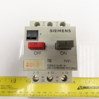 Siemens 3VE1010- Manual Motor Starters 600V 7.5A, 3A, 75A, 4.8A Mixed Lot Of 6