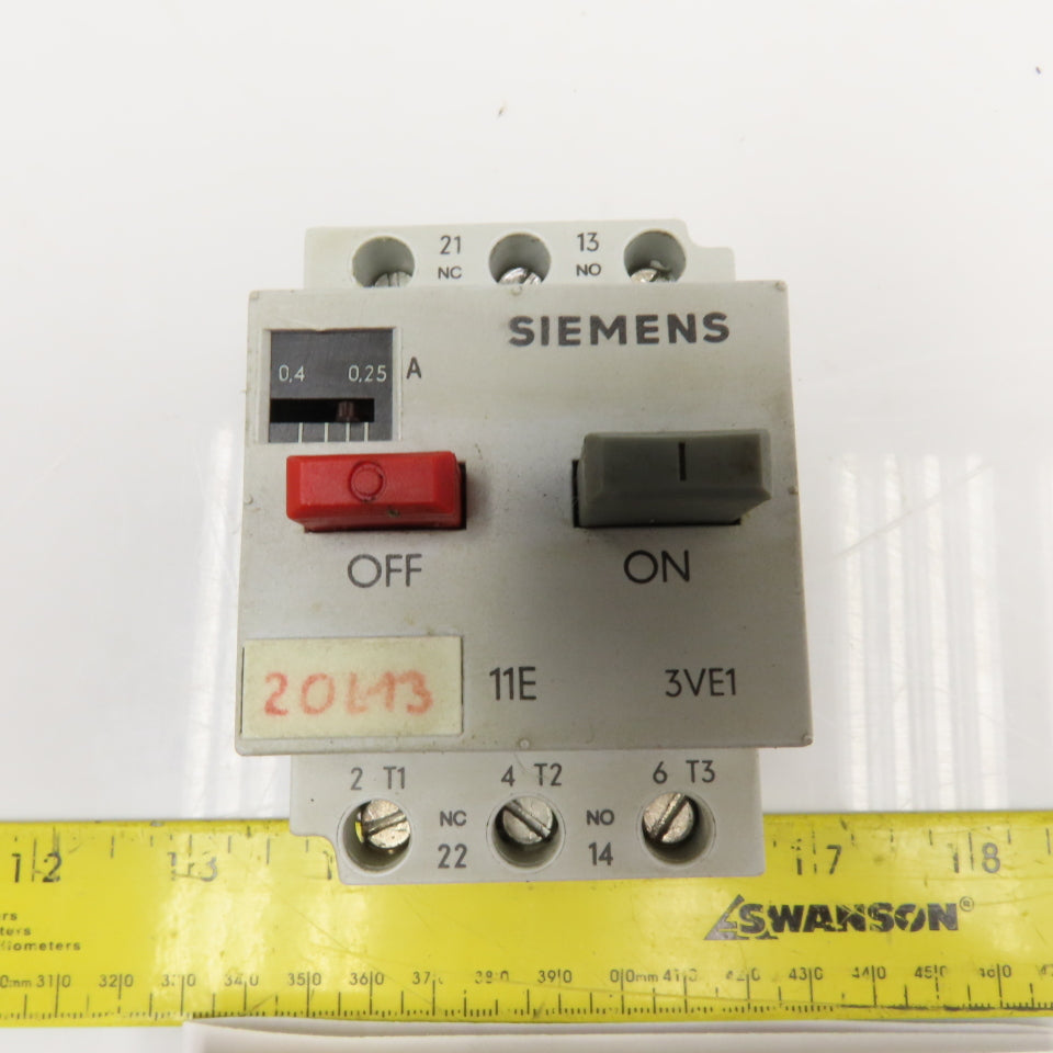 Siemens 3VE1010- Manual Motor Starters 600V 7.5A, 3A, 75A, 4.8A Mixed Lot Of 6