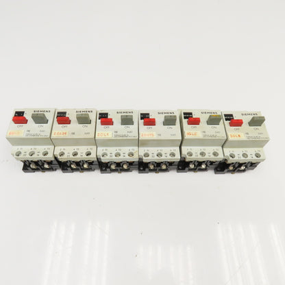 Siemens 3VE1010- Manual Motor Starters 600V 7.5A, 3A, 75A, 4.8A Mixed Lot Of 6