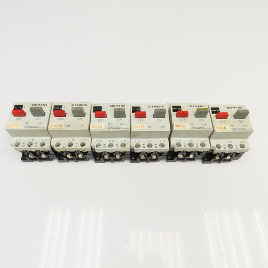 Siemens 3VE1010- Manual Motor Starters 600V 7.5A, 3A, 75A, 4.8A Mixed Lot Of 6