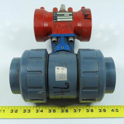 Asahi B79PFN Pneumatic Actuator W/ 2" Flanged Socket Slip Ball Valve