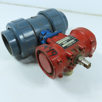 Asahi B79PFN Pneumatic Actuator W/ 2" Flanged Socket Slip Ball Valve