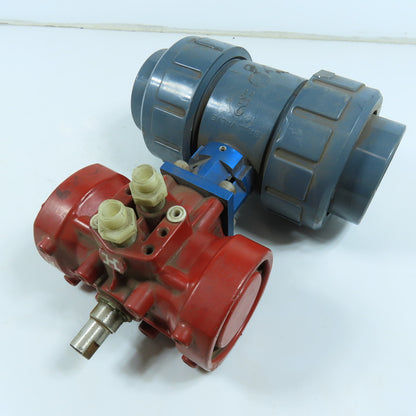 Asahi B79PFN Pneumatic Actuator W/ 2" Flanged Socket Slip Ball Valve